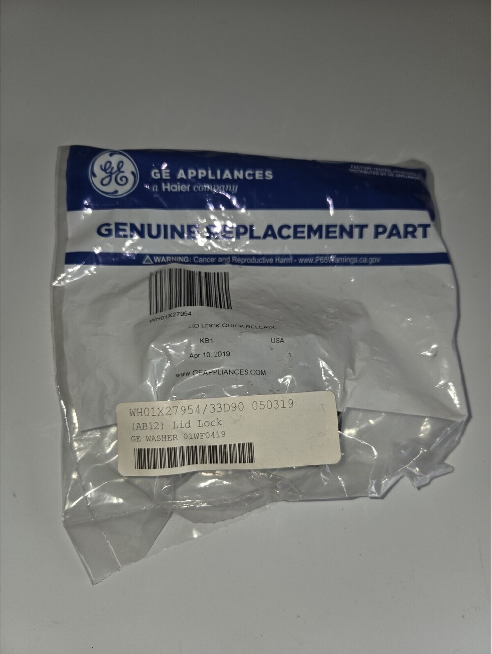 GE WH01X26114 New Genuine OEM Washer lid lock switch A23